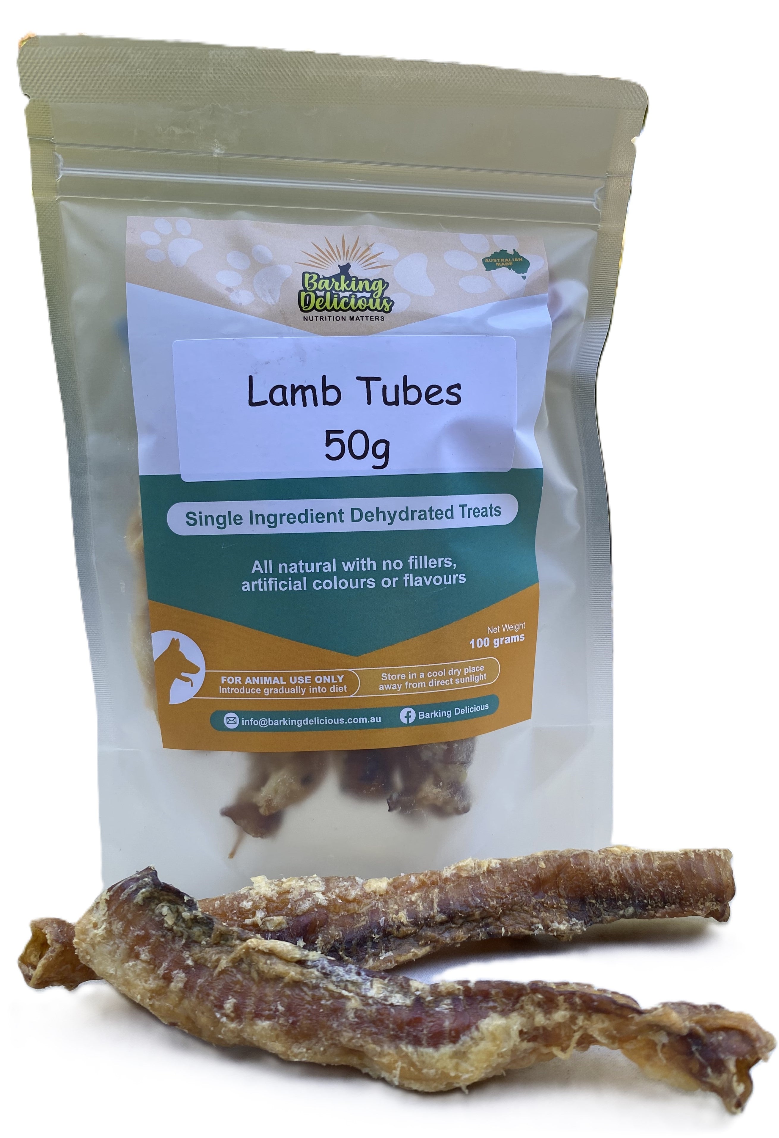 Dehydrated Treats | Lamb Tubes 50g